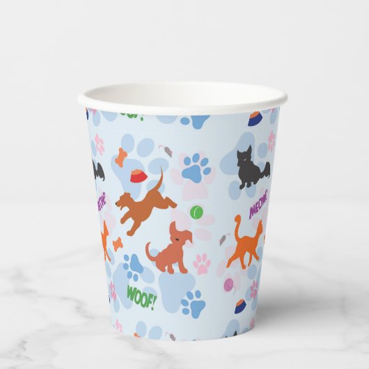 Welpen und Kätzchen Papier Cup Pappbecher (Vorderseite)
