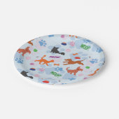 Welpen und Kätzchen Pappteller (Schrägansicht)