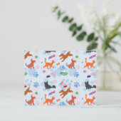 Welpen und Kätzchen Postkarte (Stehend Vorderseite)