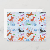 Welpen und Kätzchen Postkarte (Vorne/Hinten)