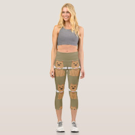 Welpen- und Knochenmuster Capri Leggings