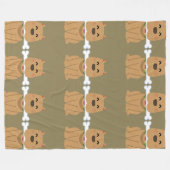 Welpen- und Knochenmuster Fleecedecke (Vorderseite (Horizontal))