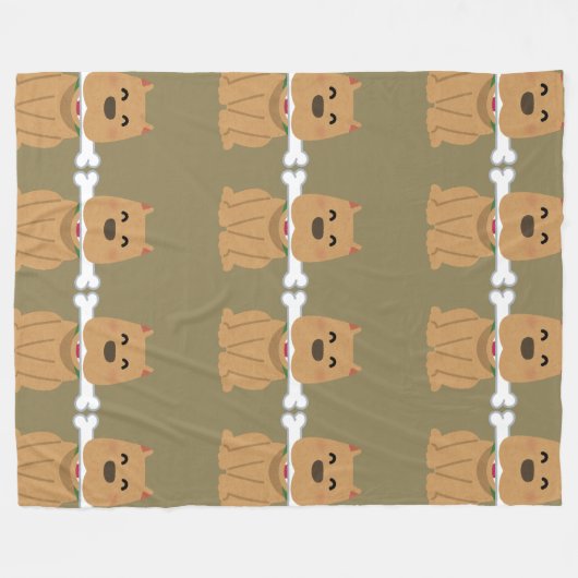Welpen- und Knochenmuster Fleecedecke (Vorderseite (Horizontal))