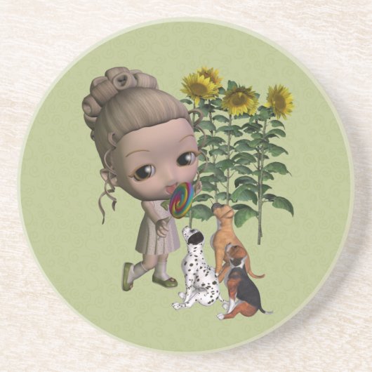 Welpen und Niedlicher Untersetzer für Kinder (Vorne)