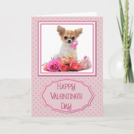 Welpen und Rose Valentine Feiertagskarte