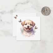 Welpen und Schmetterlinge Mitteilungskarte (Vorderseite/Rückseite Beispiel)