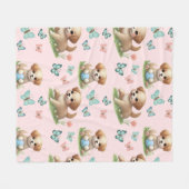 Welpen und Schmetterlinge Musterdecke Fleecedecke (Vorderseite (Horizontal))