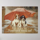 Welpen unter dem Regenschirm CC0867 Trood Poster (Vorne)