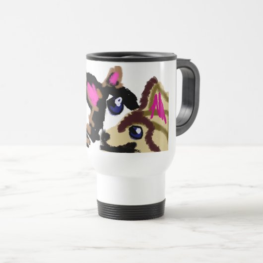 Welpen Valentine Reisebecher (VorderseiteRechts)