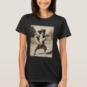 Welpen Verrückter Cowboy Lustiger Hund Australian T-Shirt