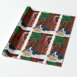 Welpen-Weihnachten Bostons Terrier Geschenkpapier