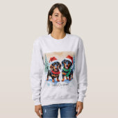 Welpen Weihnachten Dackel Wurst Hund Welpen Sweatshirt (Vorne ganz)