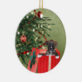 Welpen Weihnachten Keramikornament (Rechts)