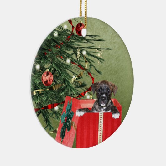 Welpen Weihnachten Keramikornament (Rechts)