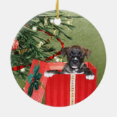 Welpen Weihnachten Keramikornament (Hinten)