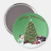 Welpen Weihnachtsmagnet Magnet (Vorderseite/Rückseite)