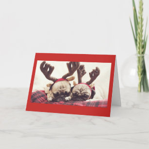 Welpen-Weihnachtsthemenorientierte festliche Karte