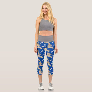 Welpen Weiße Hunde Knochen Blauer Ball Tierwelt Lo Capri Leggings