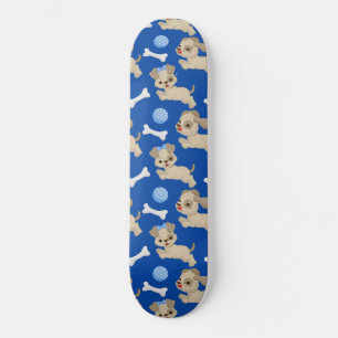 Welpen Weiße Hunde Knochen Blauer Ball Tierwelt Lo Skateboard