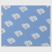 Welpen-Weißhund des niedlichen Babys glücklicher Geschenkpapier (Flach)