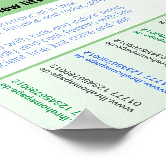 Welpen zum Verkauf Flyer mit QR-Code Poster (Ecke)