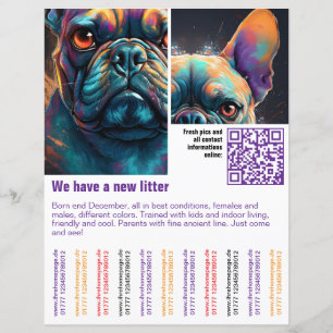 Welpen zum Verkauf Flyer Vorlage QR-Code