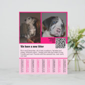 Welpen zum Verkauf Flyer Vorlage QR-Code (Stehend Vorderseite)