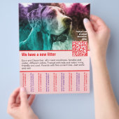 Welpen zum Verkauf Flyer Vorlage QR-Code (Hand)