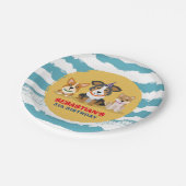 Welpenadoption Hunde thematisch Geburtstagspartei Pappteller (Schrägansicht)