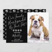 Welpenankündigung - Elegante Moderne Schwarze neue Einladung (Vorne/Hinten)