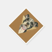 "Welpenaugen" Grubengewächse Wasserfarbenmalerei 3 Serviette (Ecke)