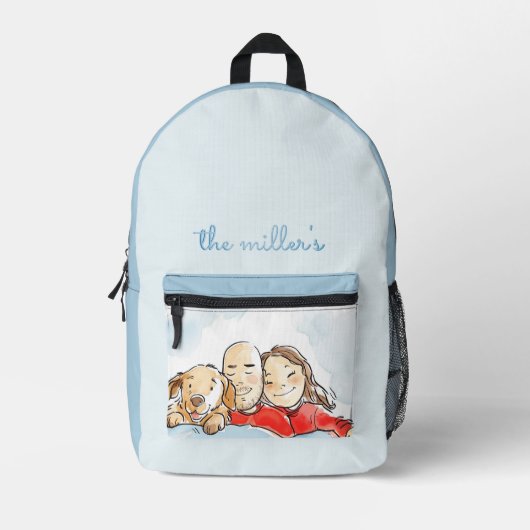 Welpenfamilie Bedruckter Rucksack (Vorderseite)