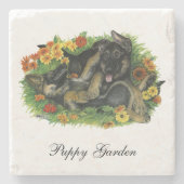 Welpengarten Steinuntersetzer (Vorderseite)