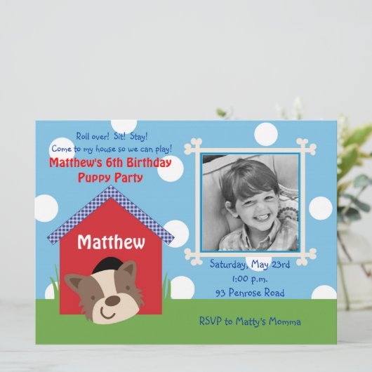 Welpengeburt Einladung (Stehend Vorderseite)