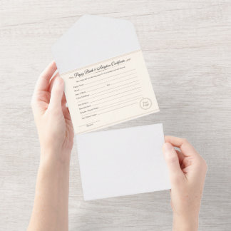 Welpengeburts- und Adoptionsurkunde – All In One Einladung