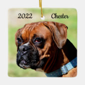 Welpenhund, braun und weiß keramikornament (Vorderseite)