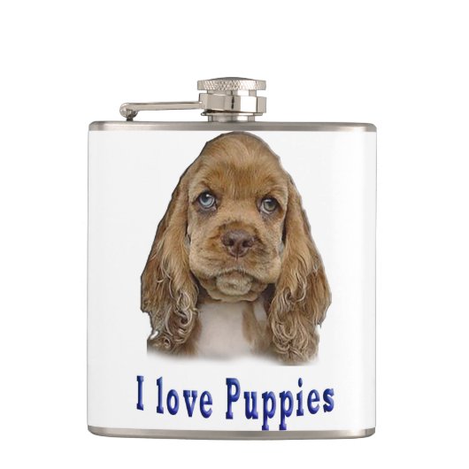 Welpenhund Flachmann (Vorderseite)