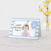 Welpenhund Geburtstagskarte jeden Alters Karte (Gelbe Blume)