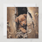 Welpenhund Geburtstagsparty Einladung (Rückseite)