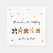 Welpenhund Geburtstagsparty Serviette (Vorderseite)