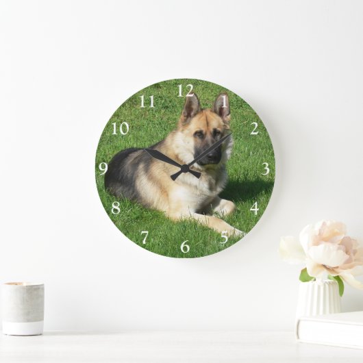 Welpenhund Große Wanduhr (Zuhause)