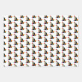 Welpenhund, Karolkatze und Pfoten auf Rot Geschenkpapier Set (Vorderseite 2)