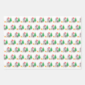 Welpenhund, Karolkatze und Pfoten auf Rot Geschenkpapier Set (Vorderseite)