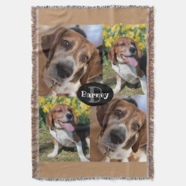 Welpenhund Lover 4 Fotos Name & Monogramm Custom Decke