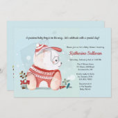 Welpenhund mit Brille Babydusche Einladung (Vorne/Hinten)