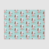 Welpenhund mit Herz Seidenpapier (Vorderseite)