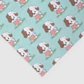 Welpenhund mit Herz Seidenpapier (Ausschnitt)