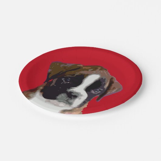 Welpenhund Pappteller (Schrägansicht)