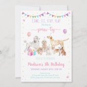 Welpenhund Paw-ty Geburtstag Einladung (Vorderseite)