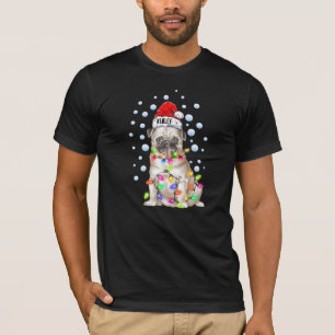 Welpenhund Pug Weihnachtsbeleuchtung T-Shirt